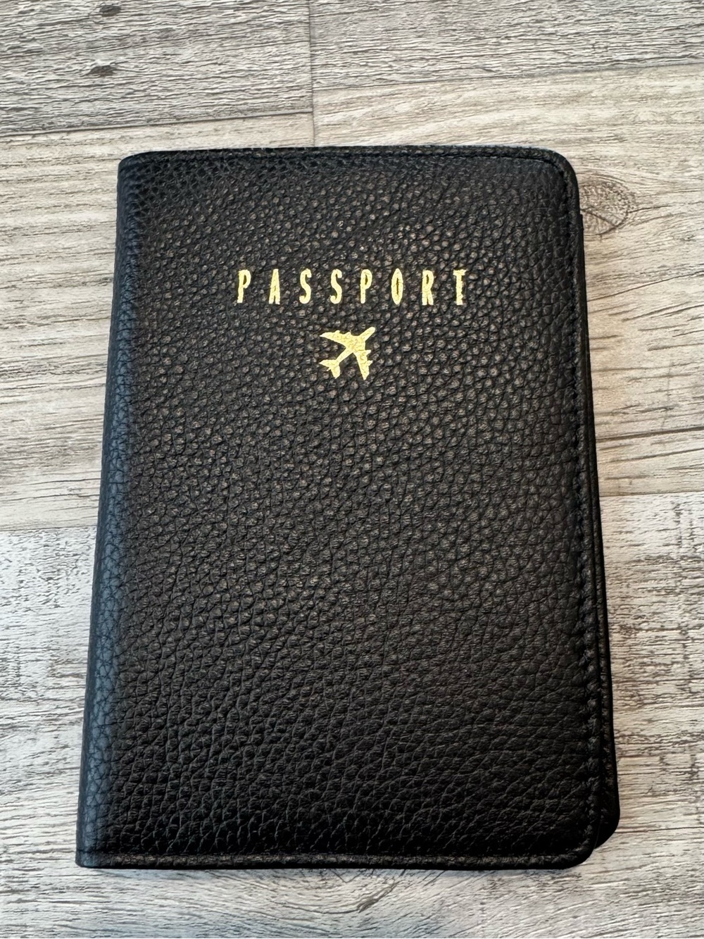 Aimee Kestenberg Pebbles Black Leather Passport Travel Wallet